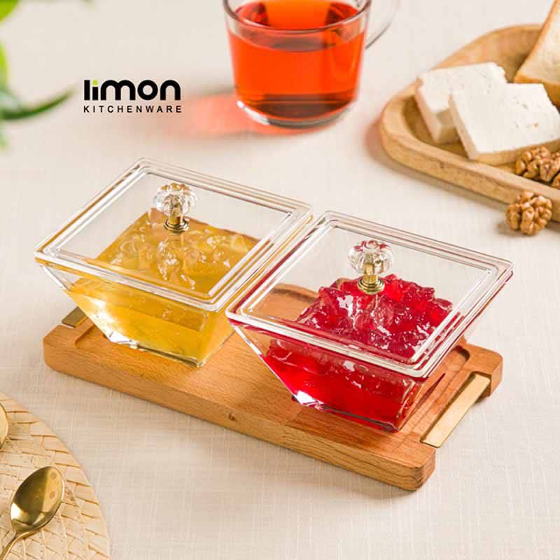 اردوخوری دو خانه دربدار لیمون با پایه چوبی