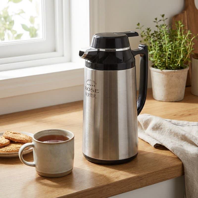 فلاسک استیل شیشه دار 1.3 لیتری رز واتر